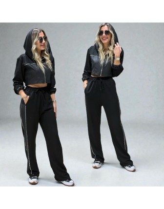 KAPİŞONLU DERİ DETAYLI TAKIM